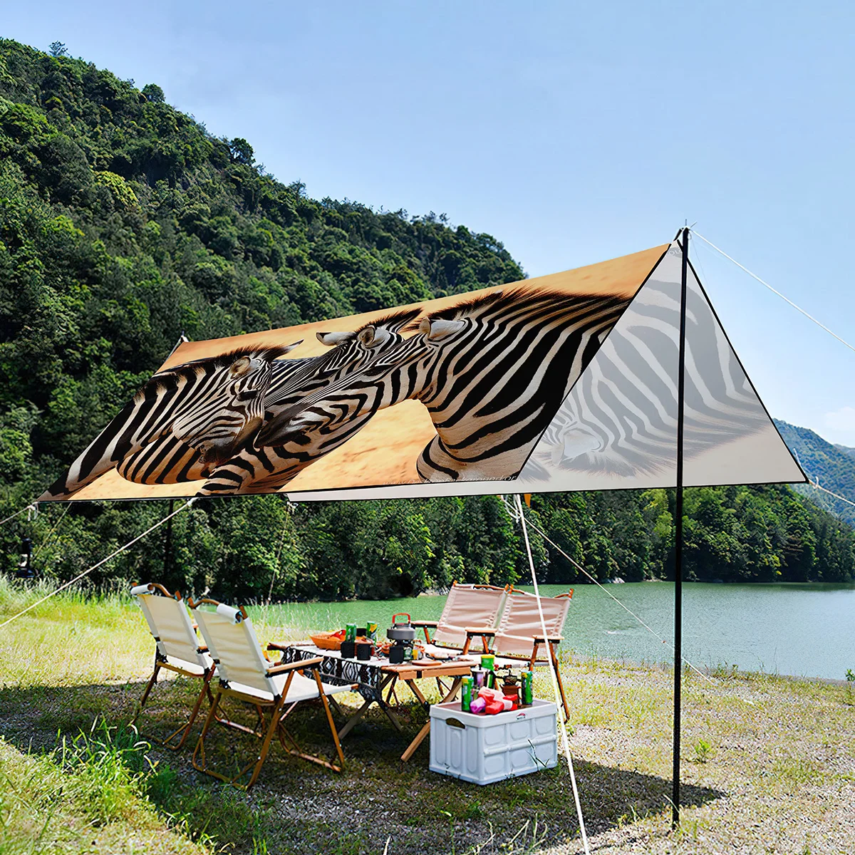 

Zebra Waterproof UV Protection Sunshade Canopy For Family,Lightweight And Portable Oxford Tent For Surfers,Camping Enthusiasts