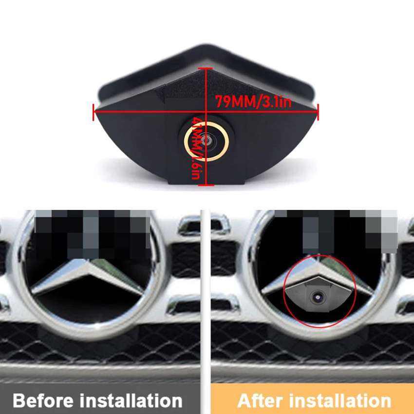 AHD 1080P Fisheye CCD Car Front View Parking Positive Logo Camera For Mercedes Benz W204 S204 X204 W166 GLK GLC GLE GLA ML Class