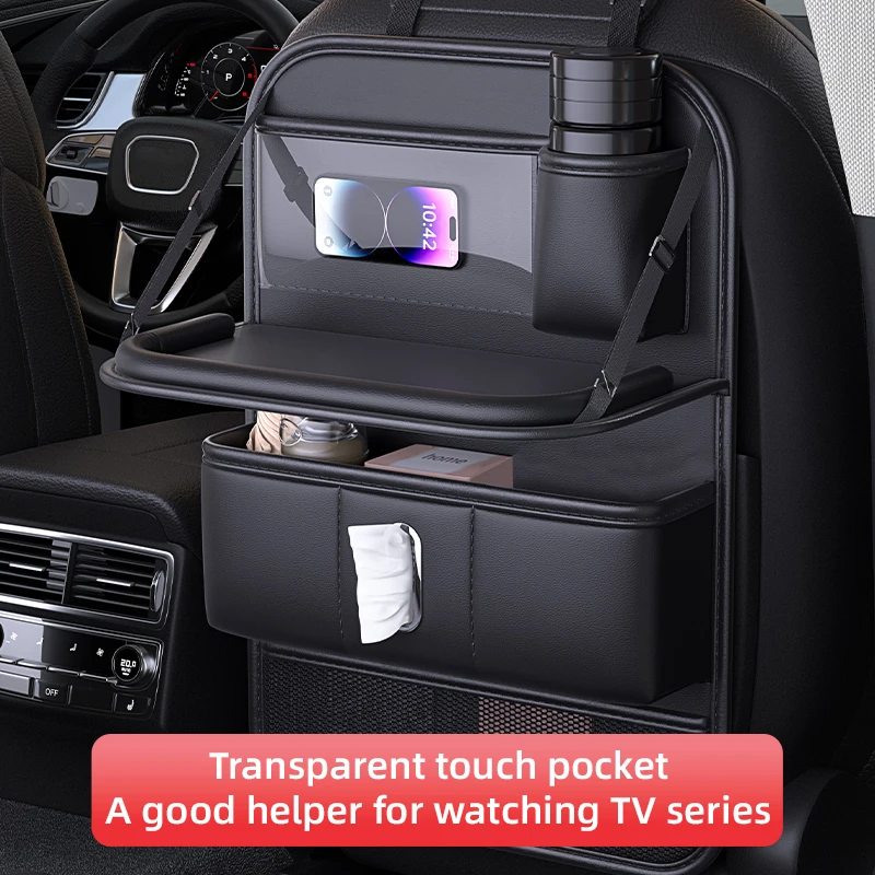 Car Seat Back Multi Pocket Storage Organizer Napa Grain Texture PU Leather Auto Accessories​​