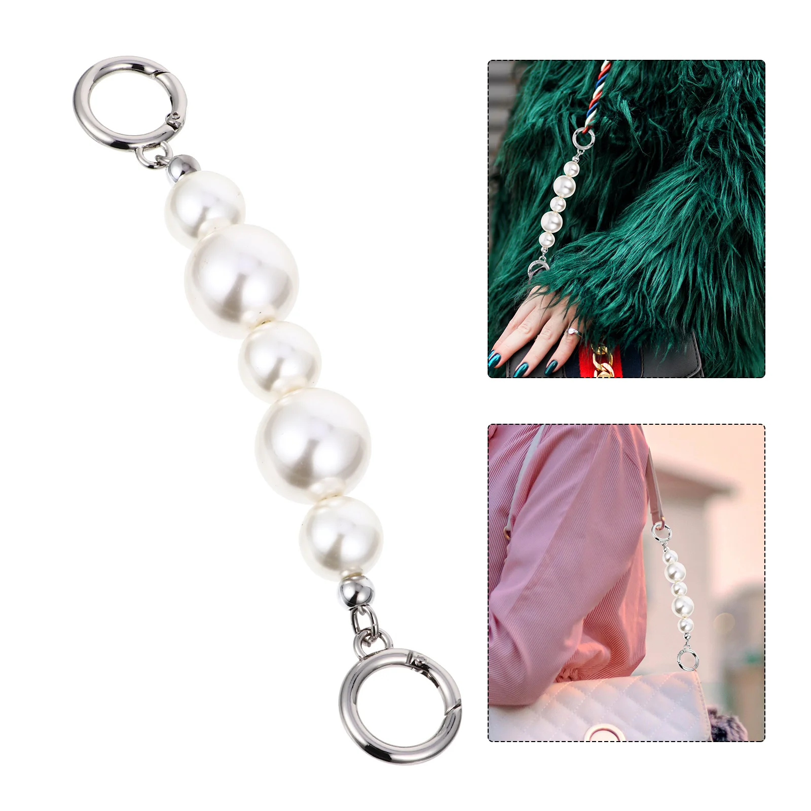 1 Buah Tali Tas Mutiara Imitasi Berkualitas Tinggi untuk Pengganti Pegangan Tas DIY, Aksesori Tas, Pegangan Tas