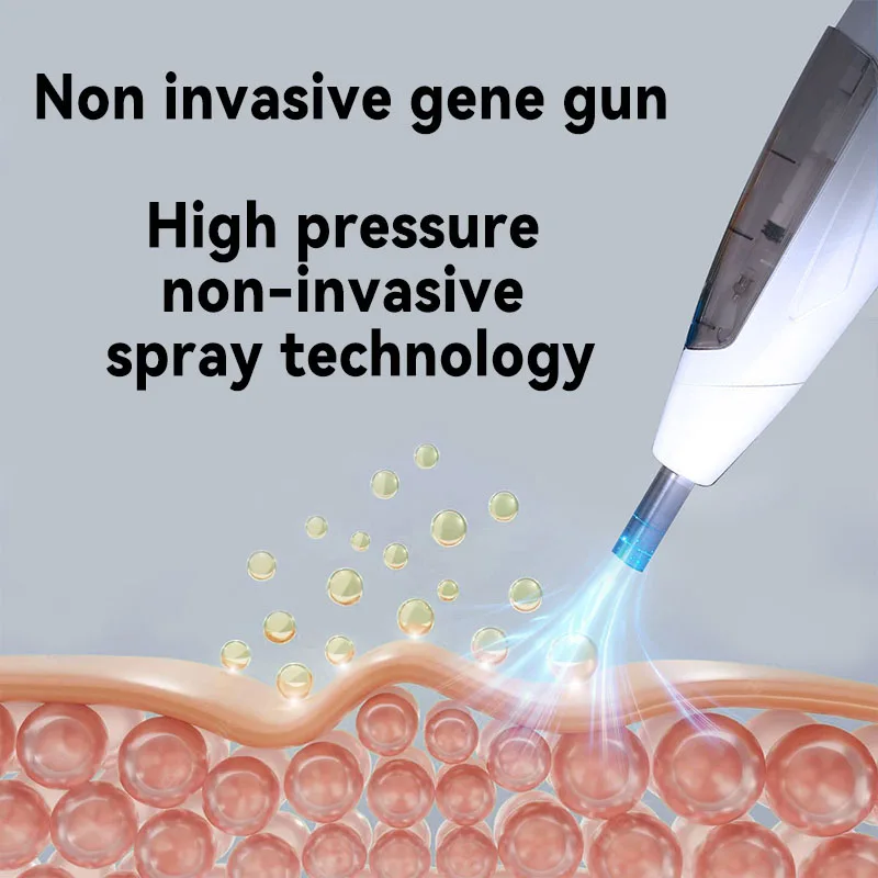 非侵襲性経皮水光分析装置、遺伝子銃、高圧水分補給および肌の若返り装置