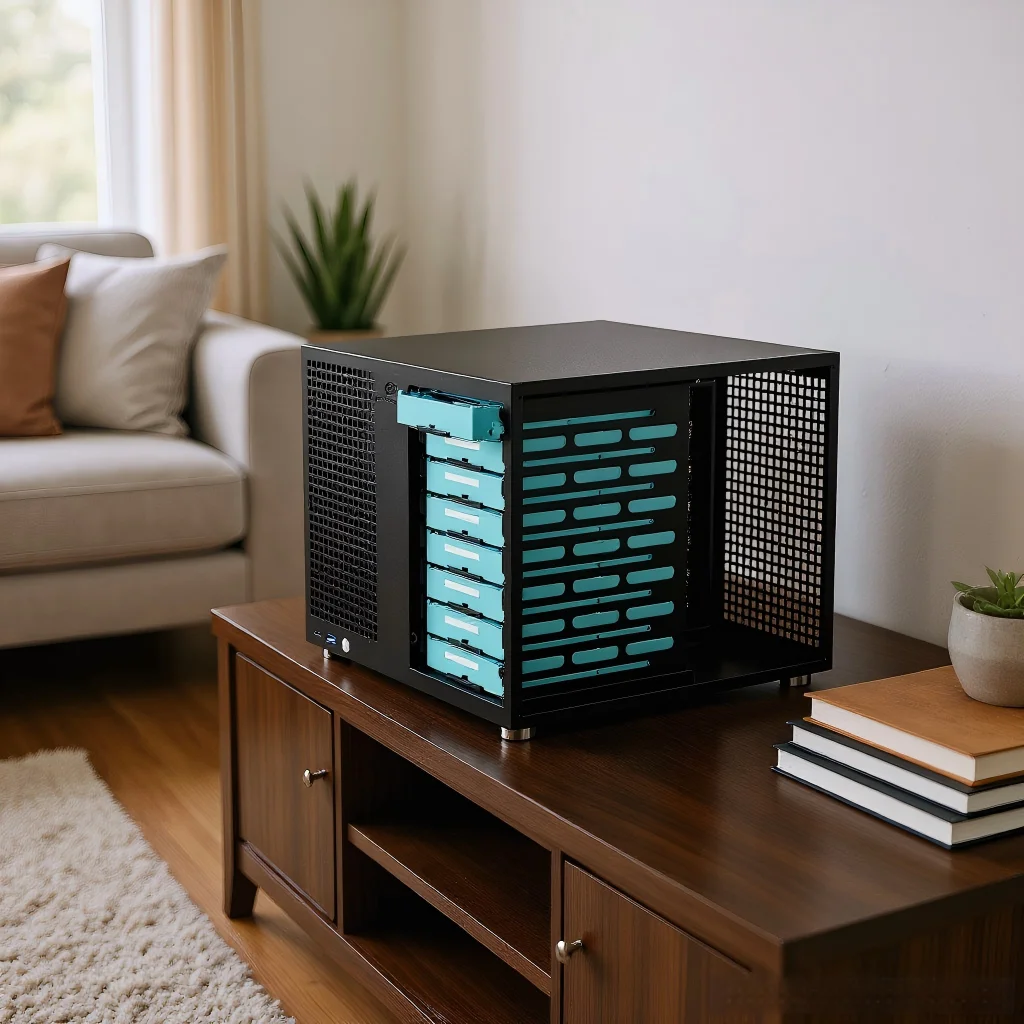 Sagittarius 8-Bay NAS Computer Chassis 21.8L ATX PSU PCIE Backplane Support for MATX Motherboard Compact Storage Solution