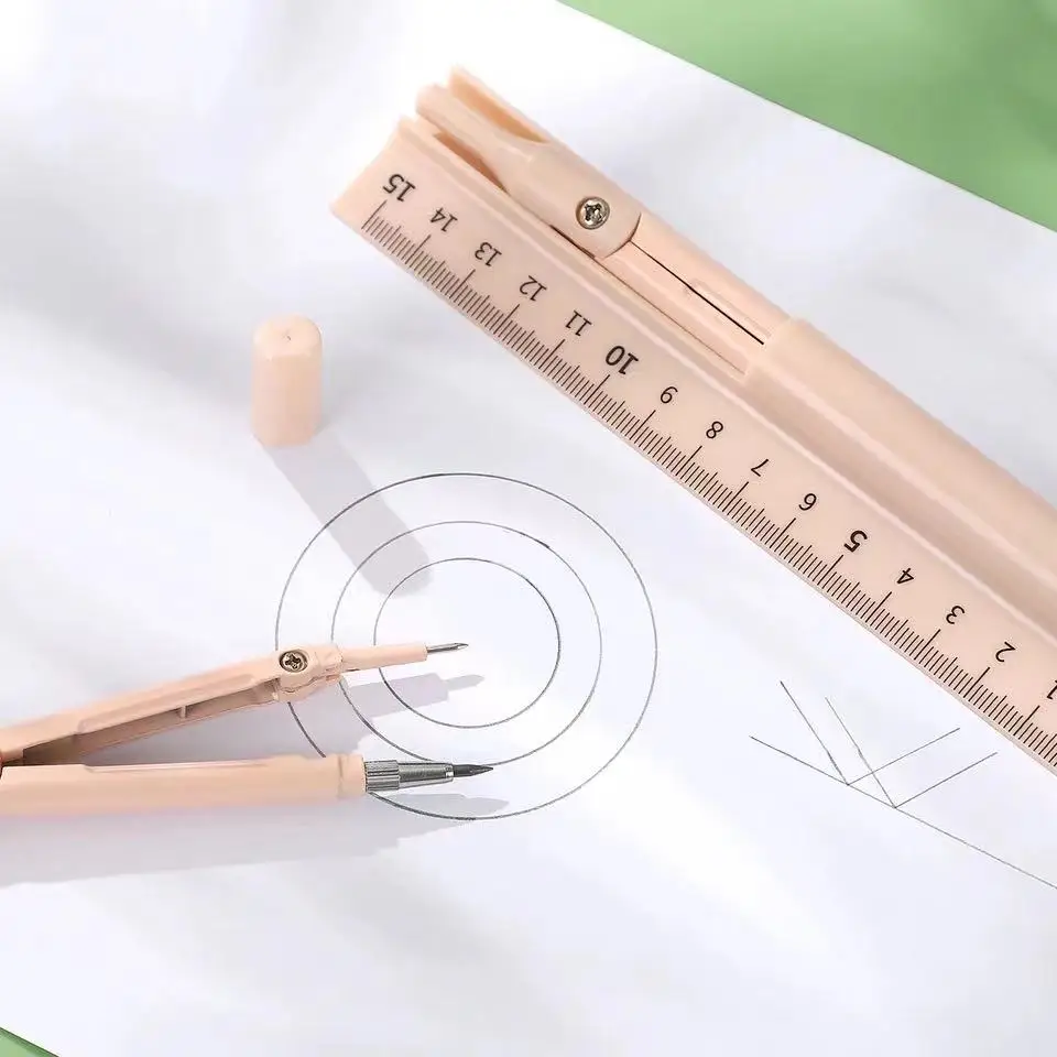 The New 3-in-1 Multi-function Compass and Ruler Integrate High-aesthetic Drawing Tools for Primary and Secondary Schools