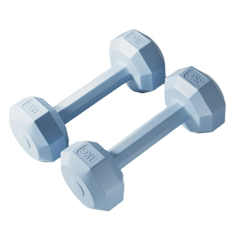 Women's & Teens' Hex Vinyl Cement Dumbbells Macaron Color Non-Slip Compact Hand Weights 1kg  Home Yoga Arm Fitness Training