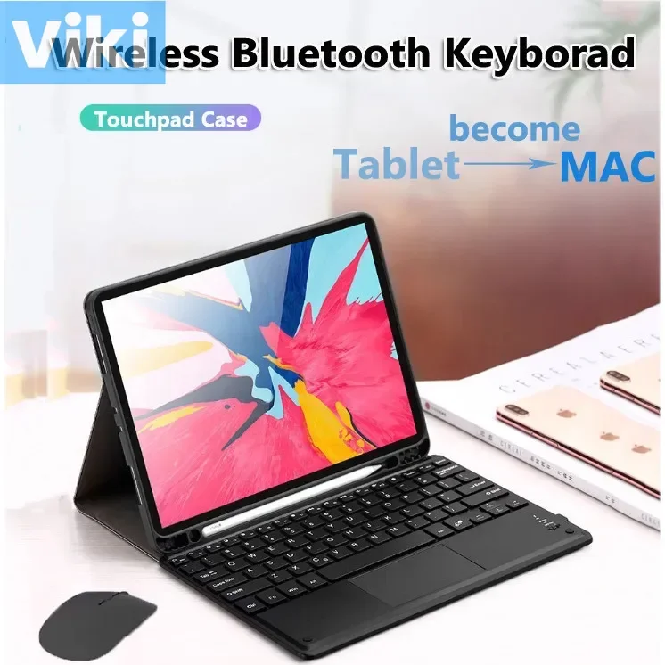 For IPad Pro 11 2024 5th Air 13 Pro 12.9 Inch 9.7 6th 5th 10th 10.9 Air5 4 3 2 1 Keyboard Case Mouse Bluetooth Wireless Keyboard