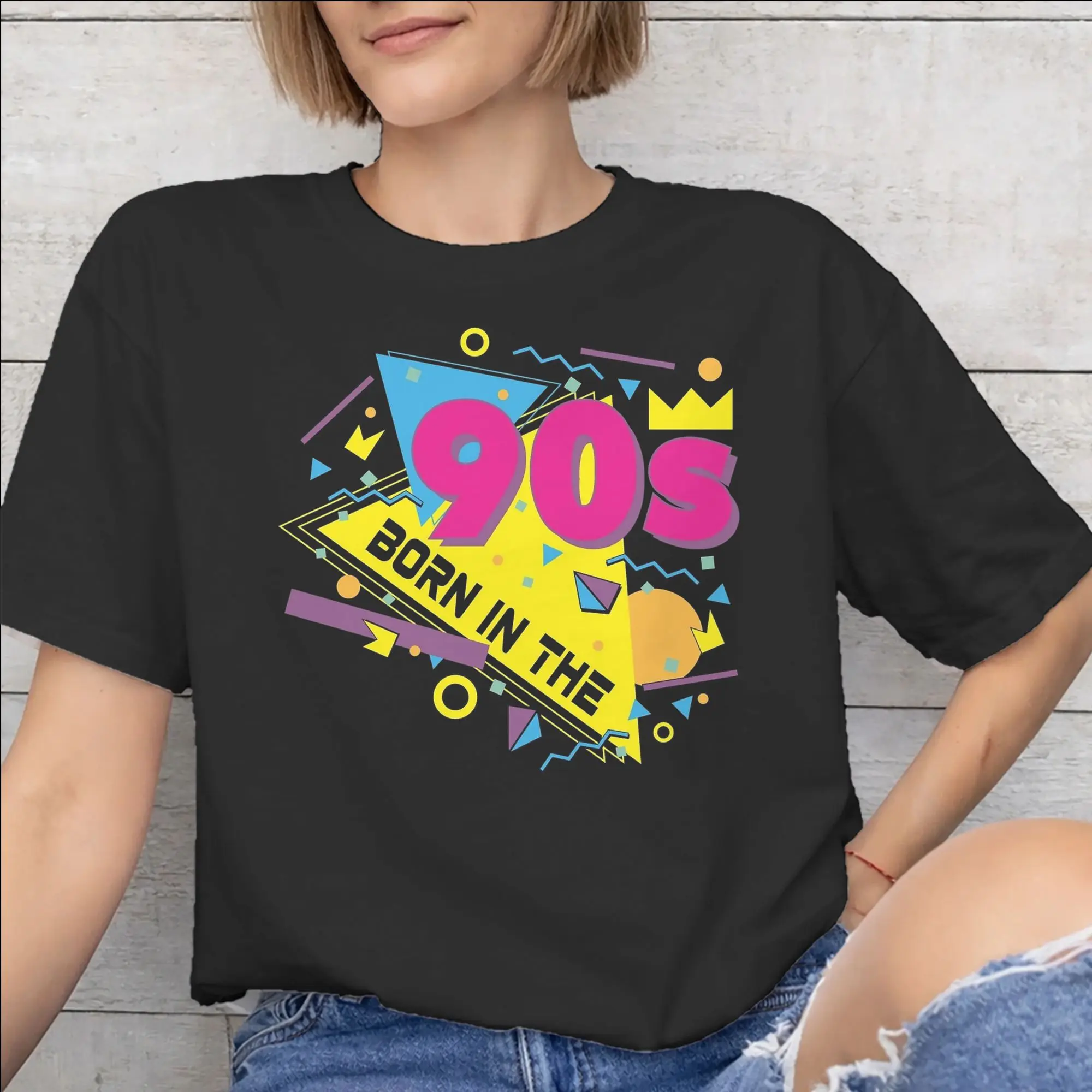 Born In The 80's Raised In The 90's Printed T Shirt for Men Women  Cotton  Tee Shirt Clothes