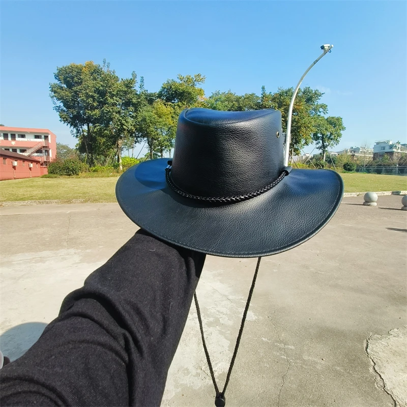 Western Cowboy Hats Ethnic Leather Belt PU Leather cowboy Hat For Men Women Hats Windproof vintage caps sombrero vaquero hombre