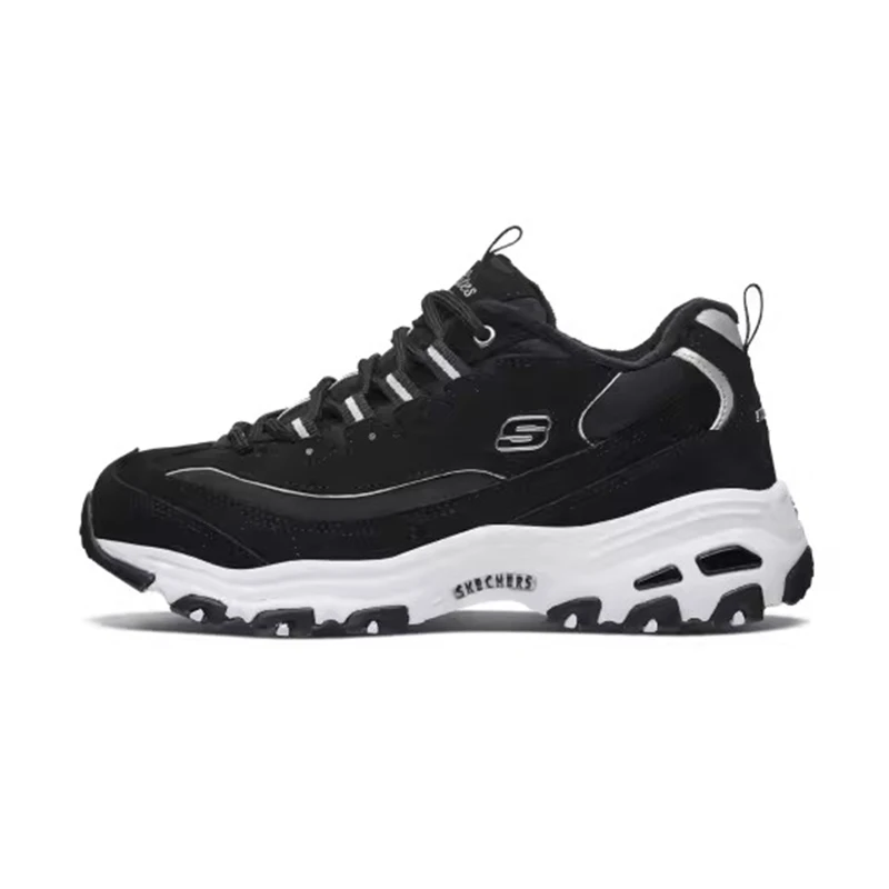 Skechers women\'s shoes classic dad shoes casual shoes classic black and white panda shoes thick sole heightening sports shoes