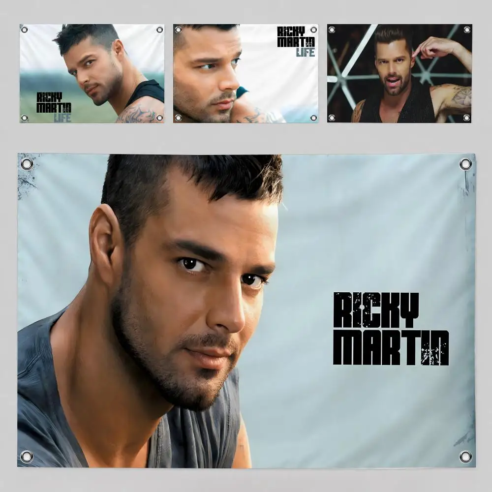 Ricky Martin Singer Latin Pop 90s Flags Home Yard & Garden Decor Banner - Indoor Outdoor Wall Hanging Flag
