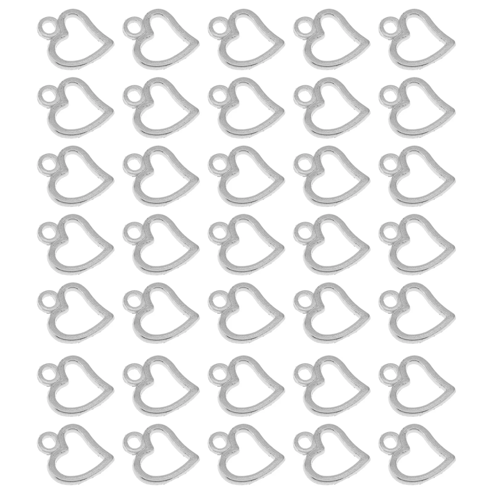 100 قطعة إكسسوارات مجوهرات على شكل قلب المعلقات سبائك جوفاء قلادة ذاتية الصنع لسوار القرط مفتاح سلسلة صنع الحرف اليدوية