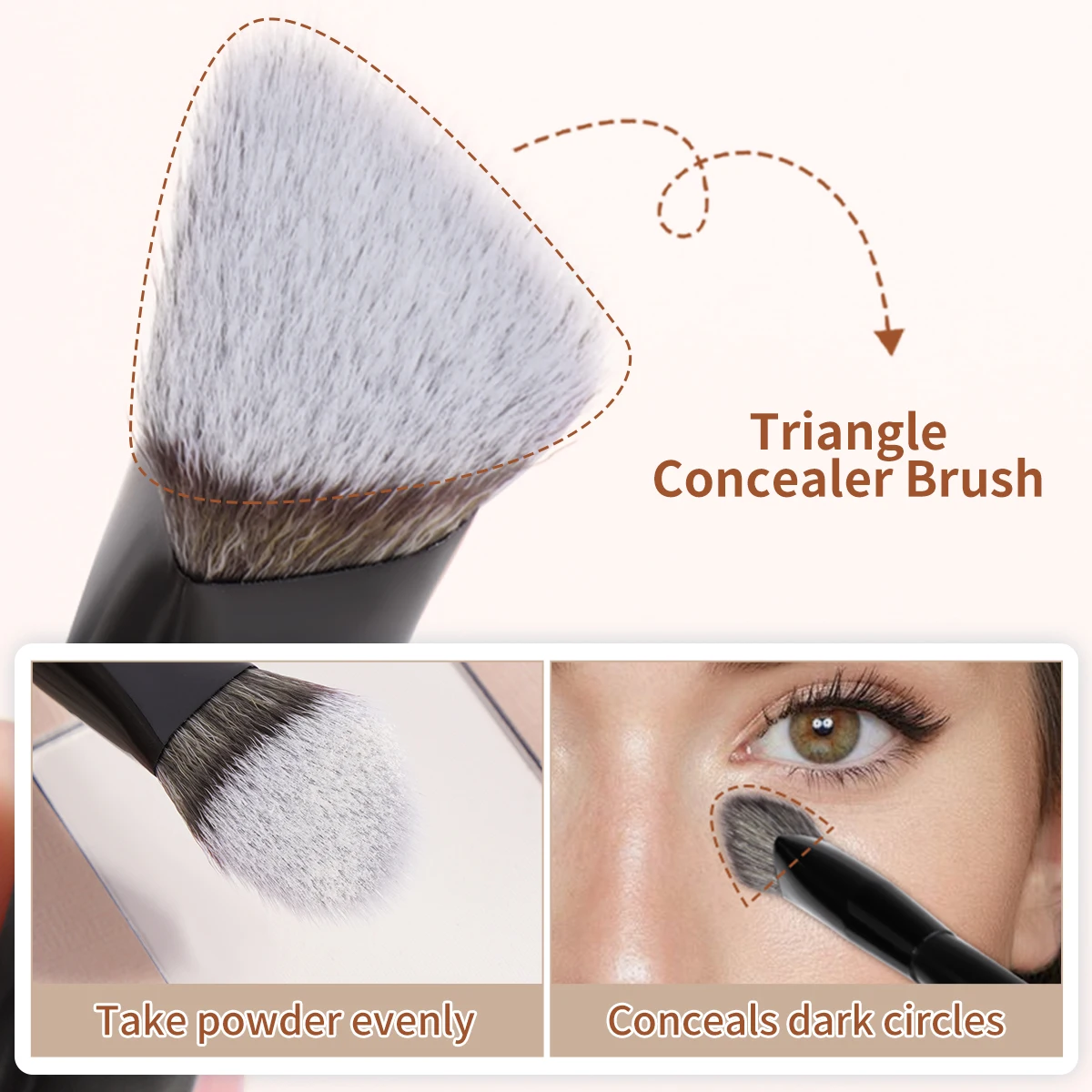 MAANGE 4pcs Pro Makeup Brushes Kit with Gift Box Flat Top Foundation Brush Dual-head.Triangle Bristle Head for Contour Conceal