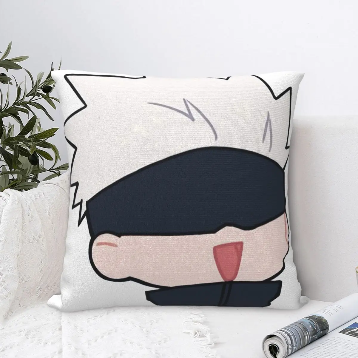 Gojo Satoru Square Pillow Case for Sofa Throw Pillow