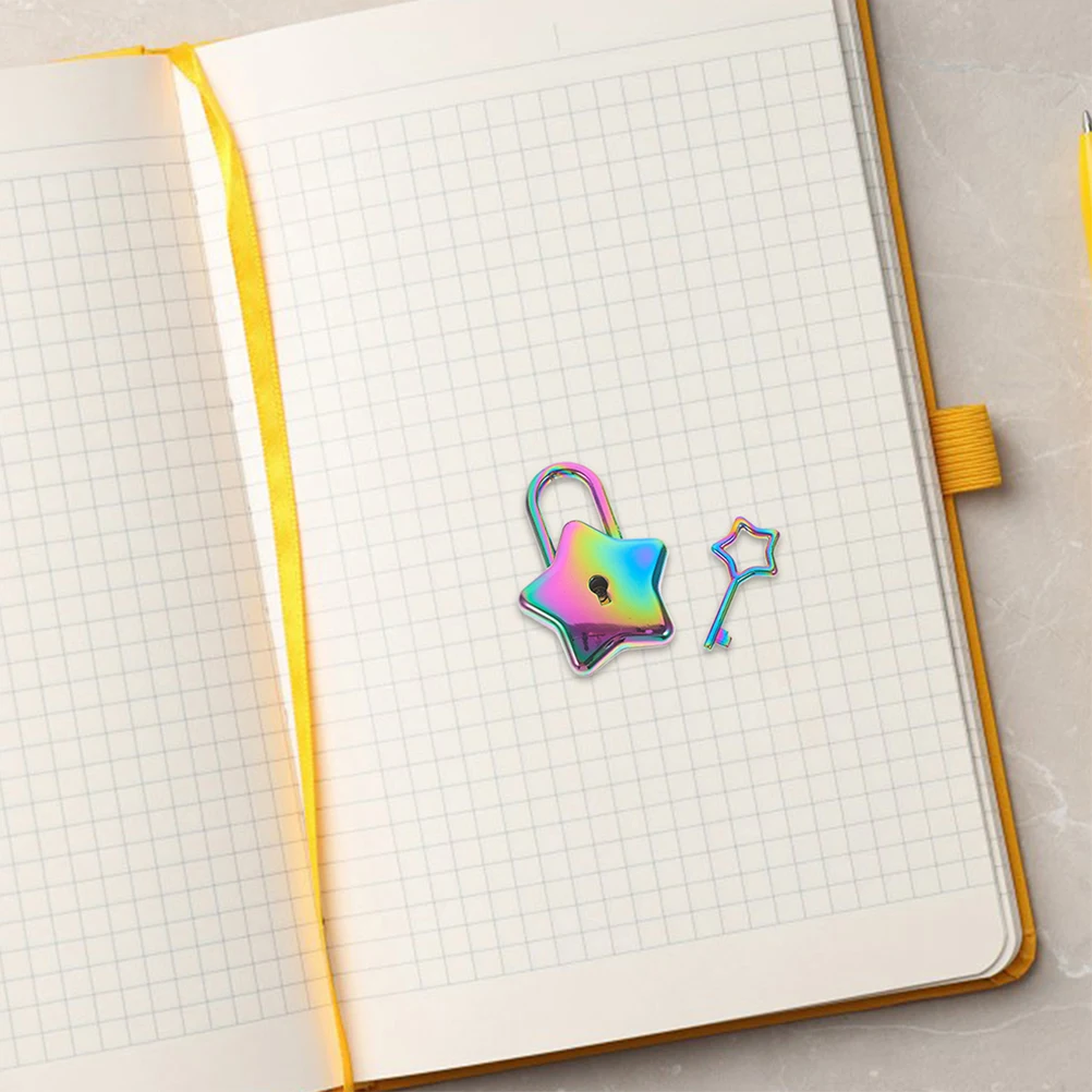 

2Pcs Star for Diary Decorative Decorative Lock Metal Tiny Locks Notebooks Privacy Protection Star Shape Lock Portable