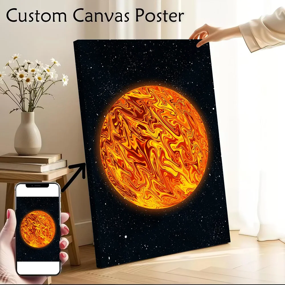 Abstractbluu Planet 6 Canvas Wall Arts Poster Customizable Pictures Printing for Room Home Decor Luxury Gamer Decoration Bedroom