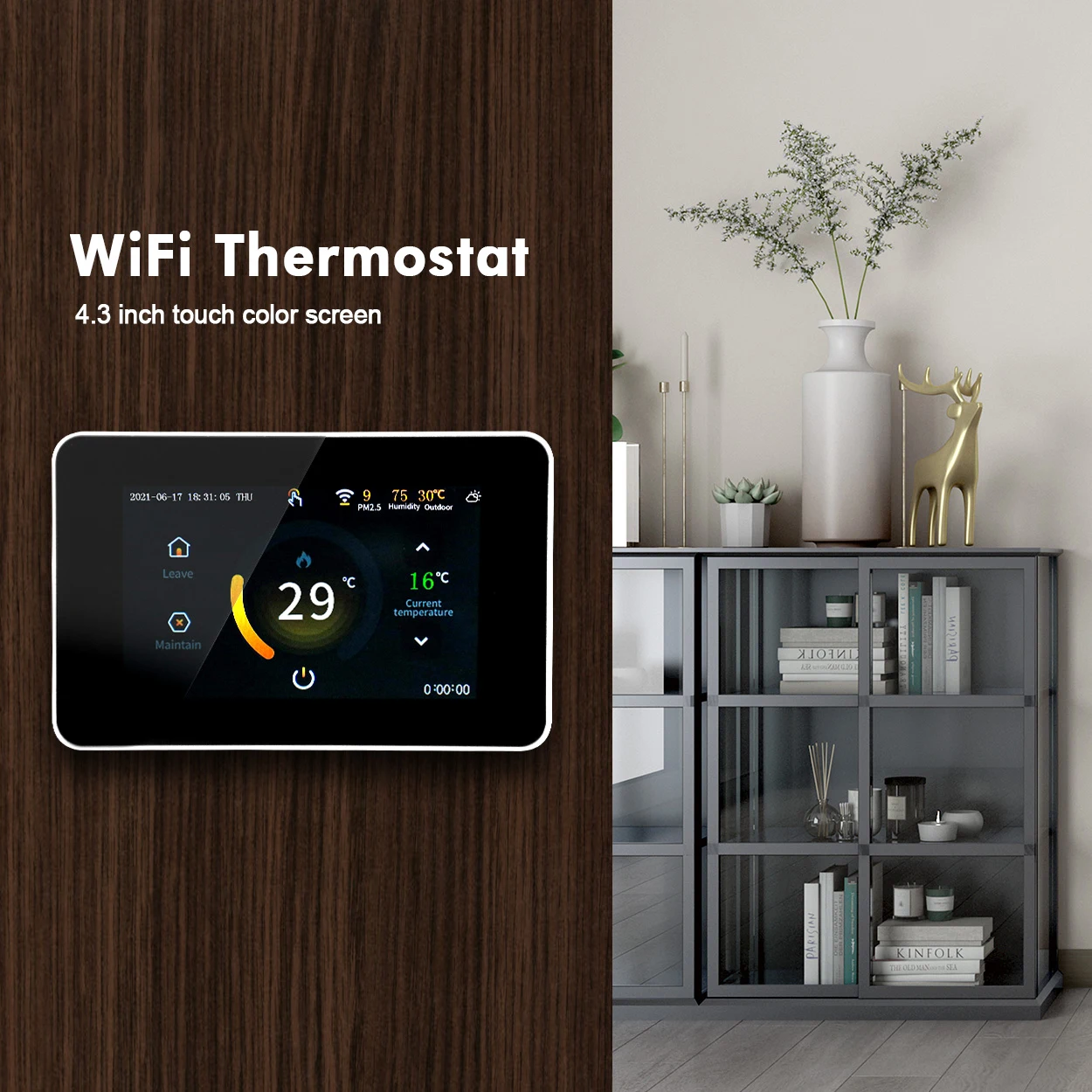 Imagem -05 - Smart Home Termostato com Tela Sensível ao Toque Led Temperatura de Aquecimento Celsius ou Fahrenheit Funciona com Alexa e Google Home