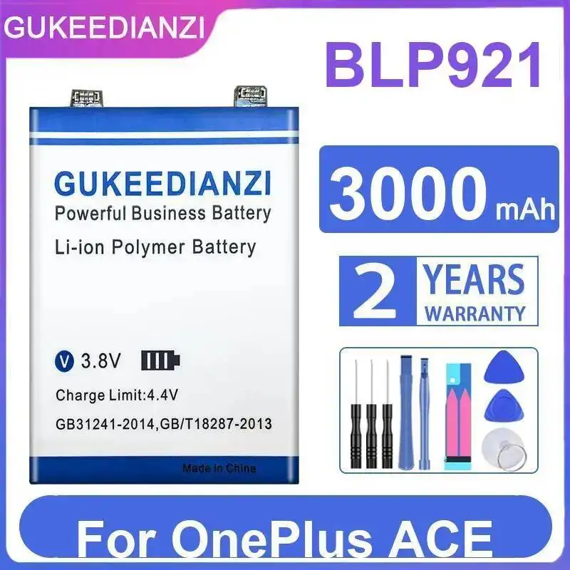 

Высокопроизводительная легкая батарея BLP921 для мобильного телефона Oneplus Ace 1, 3000 мАч