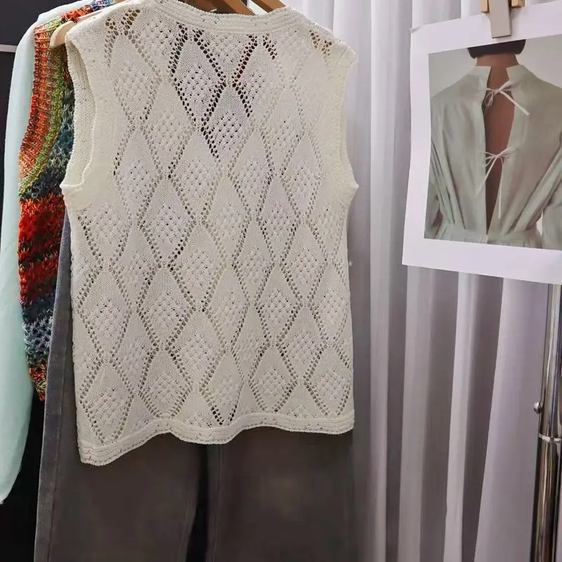 

Vests Waistcoats Thin Womens Old Money Autumn Flaps Touring Multi-Pockets Outdoors Patchwork Edge Techwear Utility Durable Retro