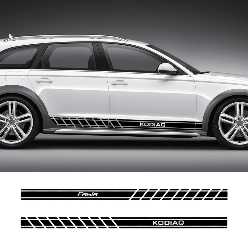 

2pcs Car Door Waist Line Stickers for Skoda VRS SCALA KAMIQ Fabia KAROQ KODIAQ OCTAVIA RAPID SUPERB Auto Side Skirt Trim Decals