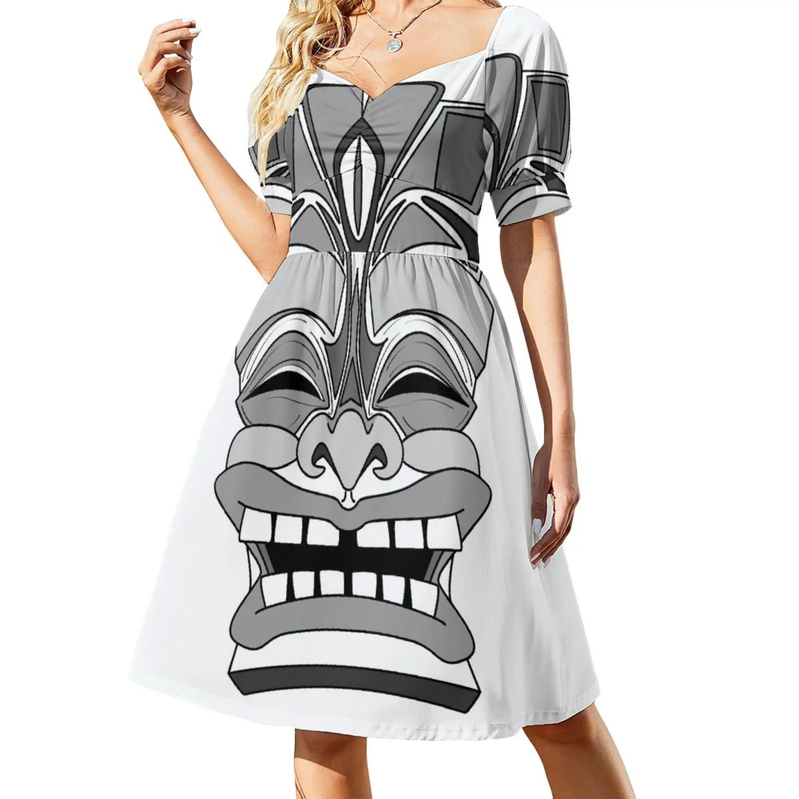 Smiling Tiki-Mask Sleeveless Dress dresses summer woman 2024 Clothing Casual dresses birthday dress for women