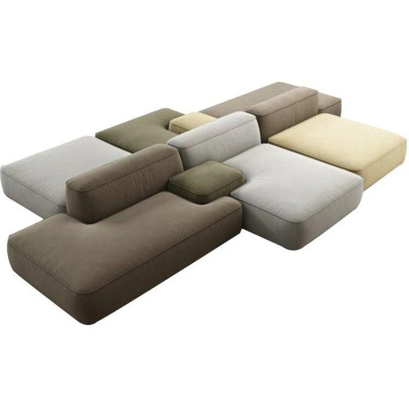 

Nordic modern minimalist module combination fabric sofa double-sided backrest villa