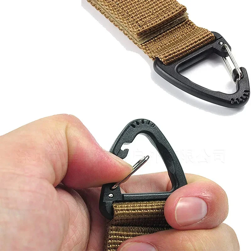 Outdoor Camping Carabiner Nylon Molle Tactical Backpack Key Hook Webbing Buckle System Belt Buckle Hanging Climbing Accessory