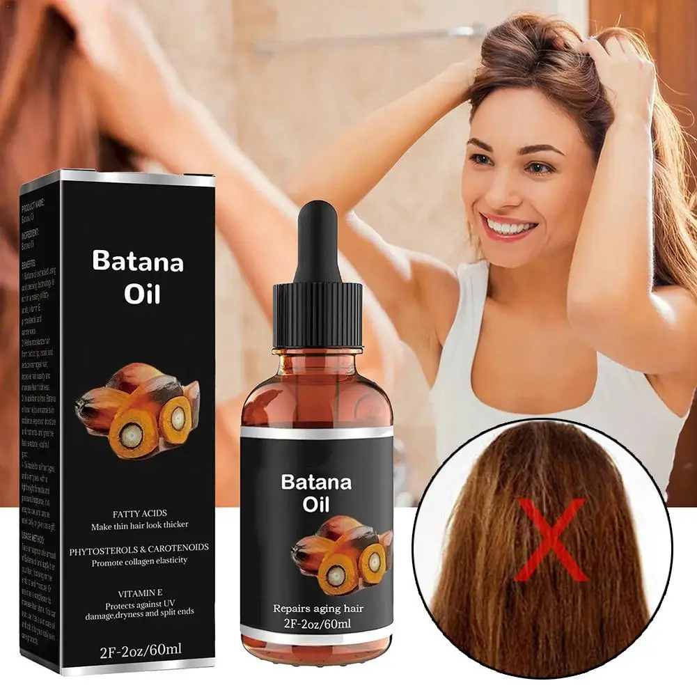 Aceite de Batana Natural para reparación de cabello, reparador de cabello más saludable, más grueso y completo, repara el cabello y la piel dañados para hombres y mujeres