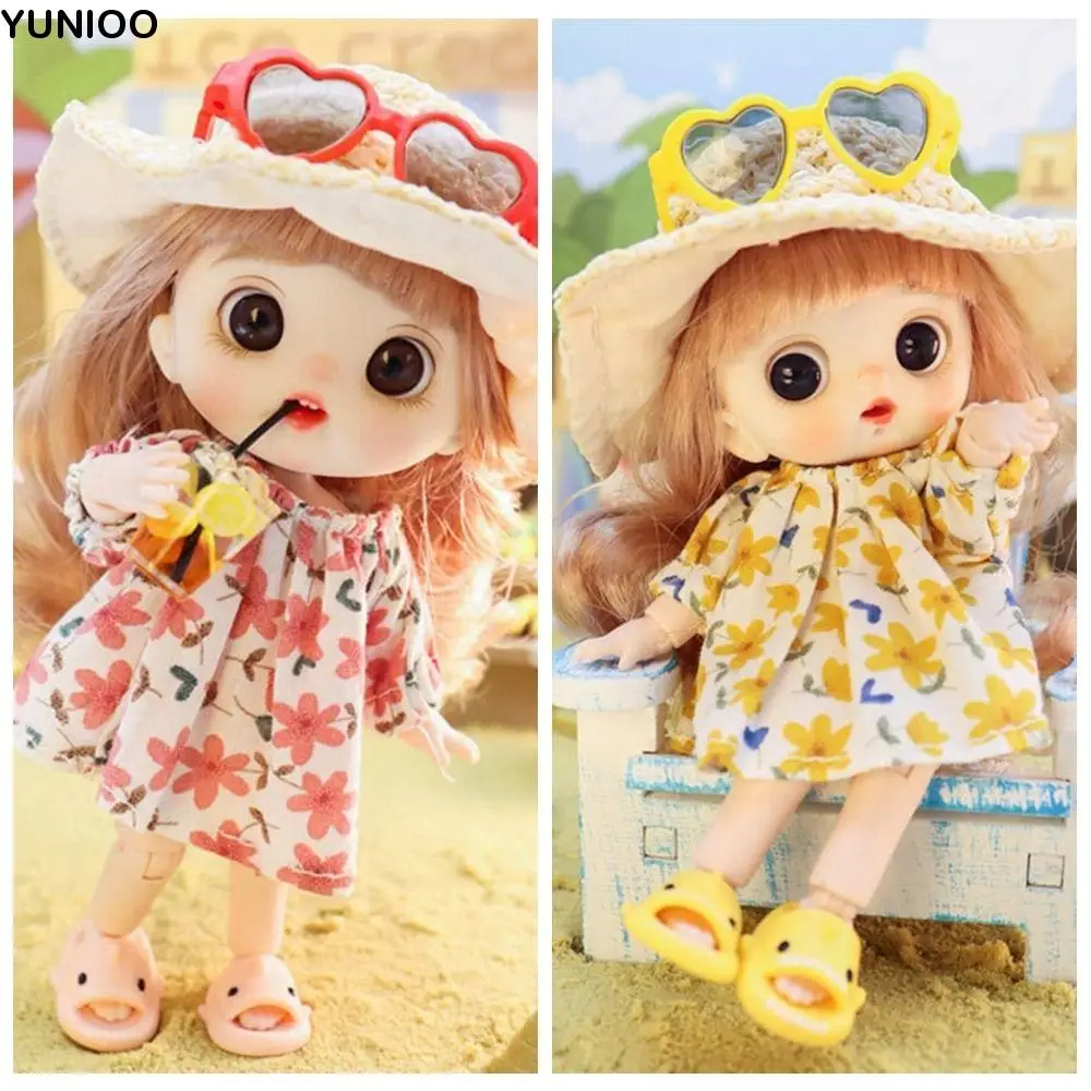 

Movable Joint Mini Ob11 Bjd Doll Ball Jointed Body Cartoon Big Eyes Toys Dolls Mini Summer Style Cute Bjd Anime Doll Girl Gift