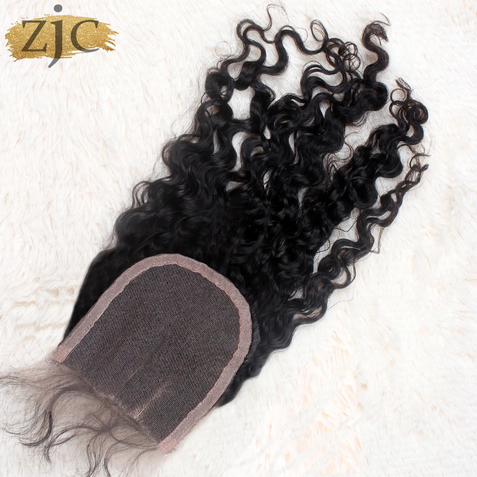 Pre-Plucked Wet and Wavy Lace Closure Only Water Wave Brazilian Remy Human Hair HD Transparent Swiss Lace Closure 4x4 5x5