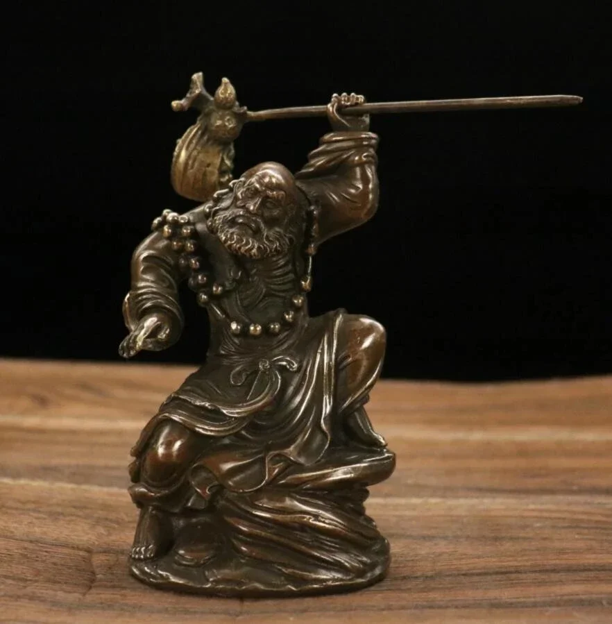 Archaize brass Bodhidharma Patriarch household desktop decoration crafts statue