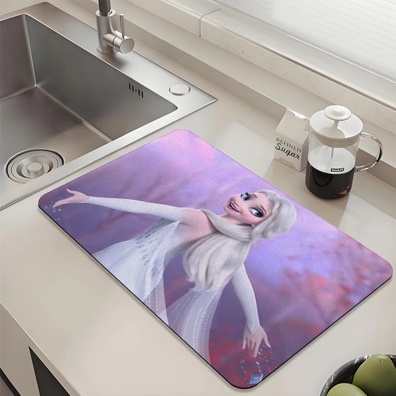 

Disney Frozen Elsa Kitchen Drying Mat Absorbent Anti slip for Kitchen Countertop