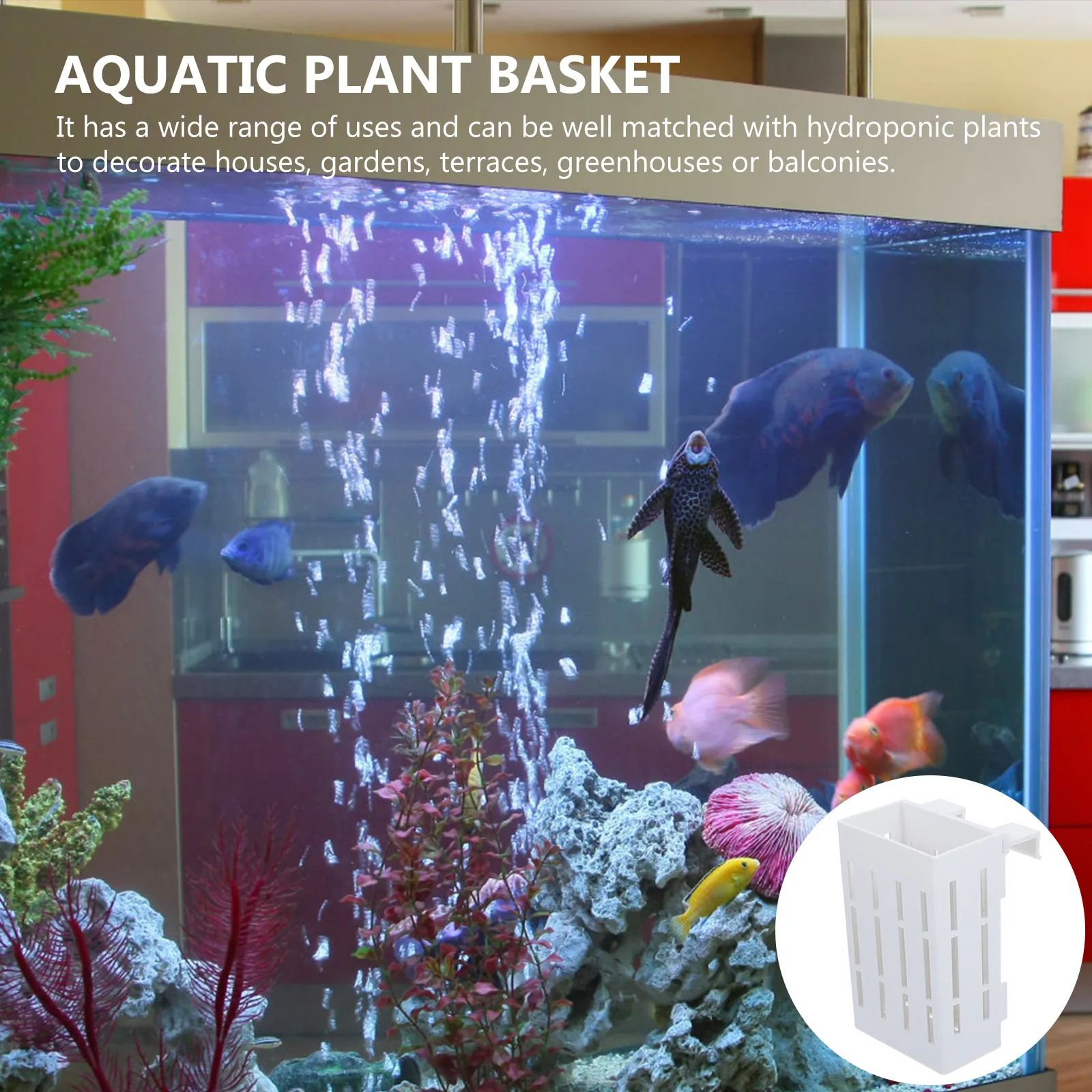 Aquarium Plant Roots - 3 sztuki – plastikowe doniczki do