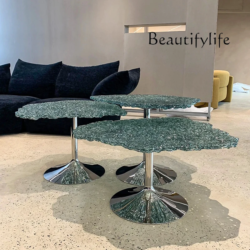 

Italian coffee table designer furniture minimalist art Italian light luxury special-shaped high and low combination fashion