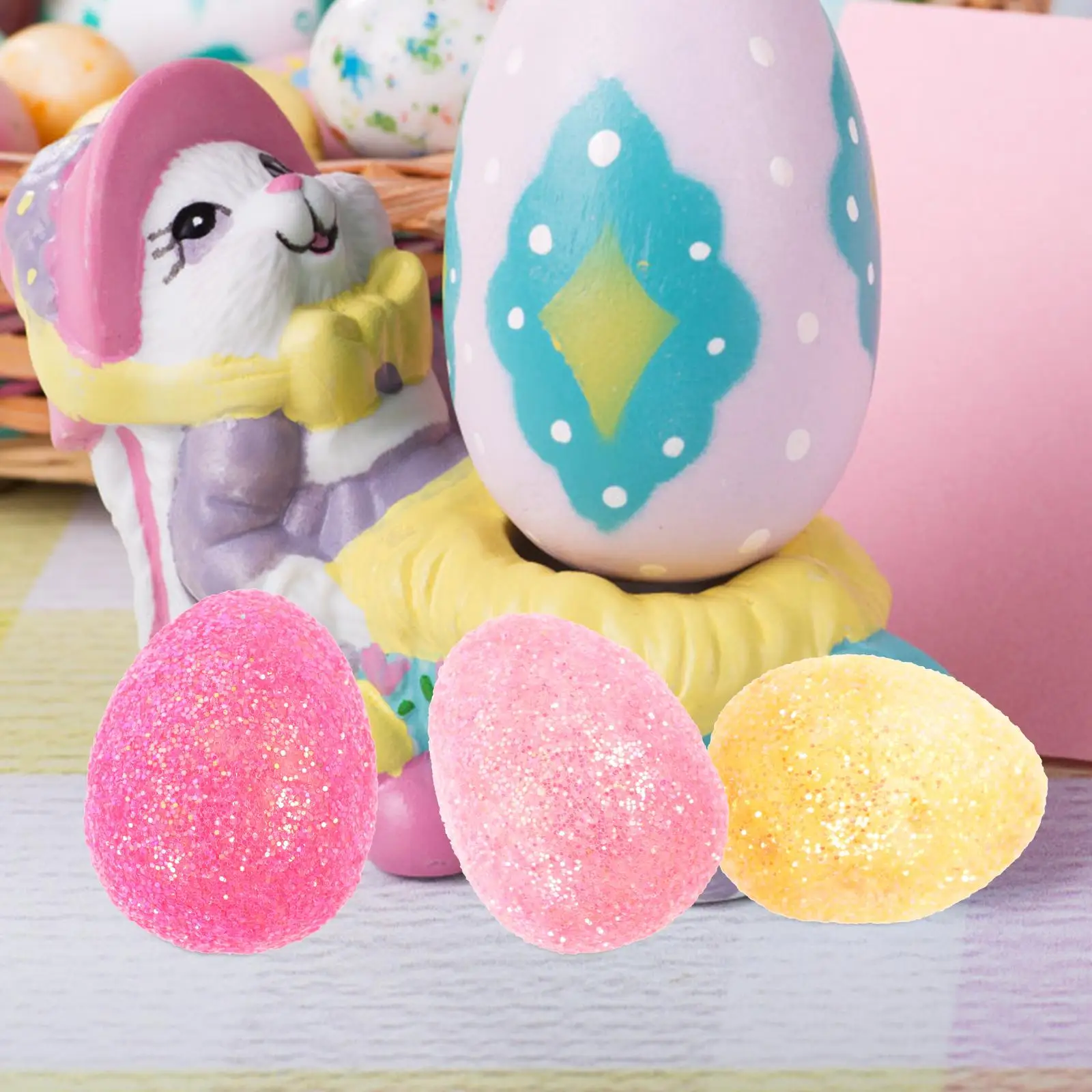 

100pcs Colorful Foam Eggs 1 5x1 8cm Lightweight Simulation Easter Decor Festival Home Prop Scene Toy Foams Decor