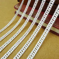 Wholesale-Genuine Pure 925 Silver Chain 1 Meter of 2mm 3mm 4mm 5mm Chain SS Silver Necklace Chain For Jewelry DIY