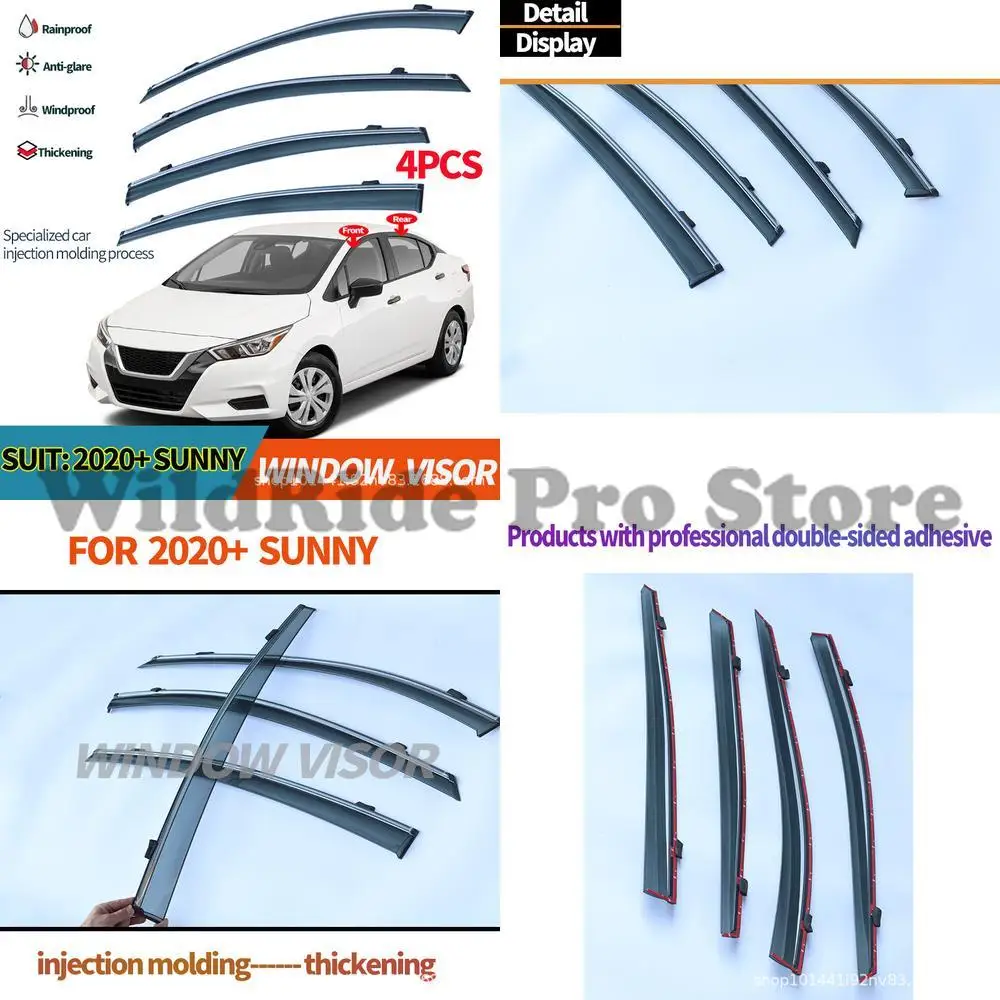 

1 комплект для Nissan Sunny 2020, оконные козырьки, дефлекторы от дождя, солнцезащитный козырек для бокового окна
