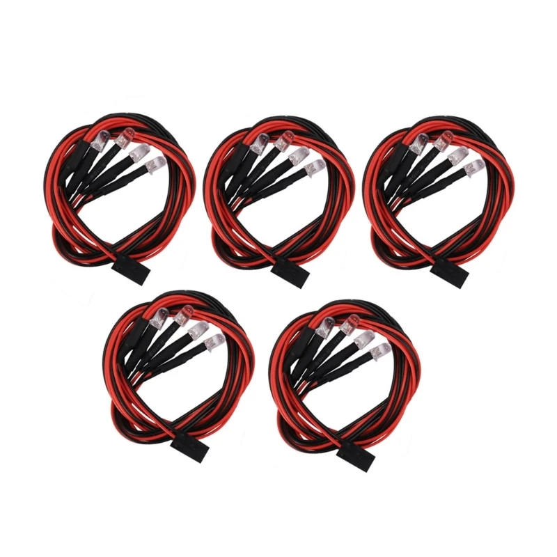 5Packs Wireless Car Light LED Headlights 1/10 Remote Control Car Modified Part