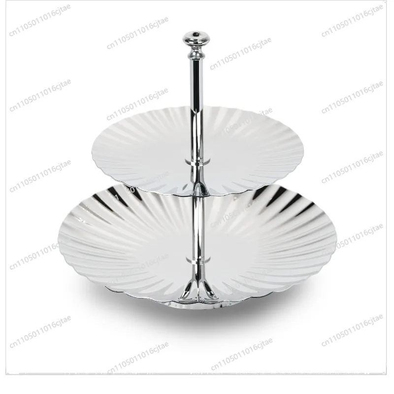 For Stainless Steel Mirror Snack Rack Glossy Internet Celebrity Afternoon Tea Fruit Plate Family Outdoor Multi-size Light Luxury
