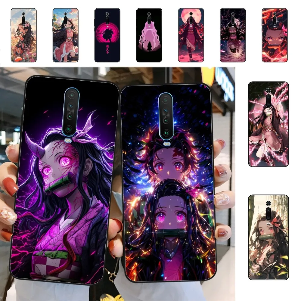 D-Demon S-Slayer K-Kamado N-Nezuko Phone Case For Redmi 5 6 7 8 9 10 Plus Pro 6 7 8 9 A GO K20 K30 K40 Pro Plus F3 Fundas