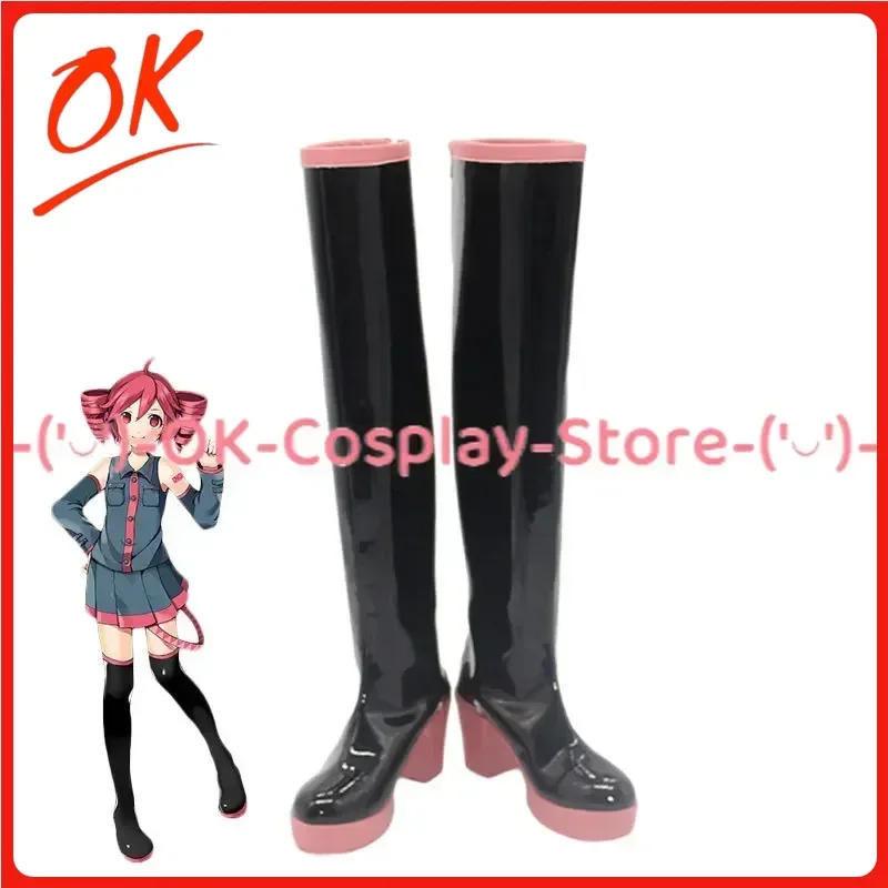 

[Customized] TETO Cosplay Shoes Vtuber Anime Roleplay Props Halloween Carnival Holiday Party PU Leather Boots
