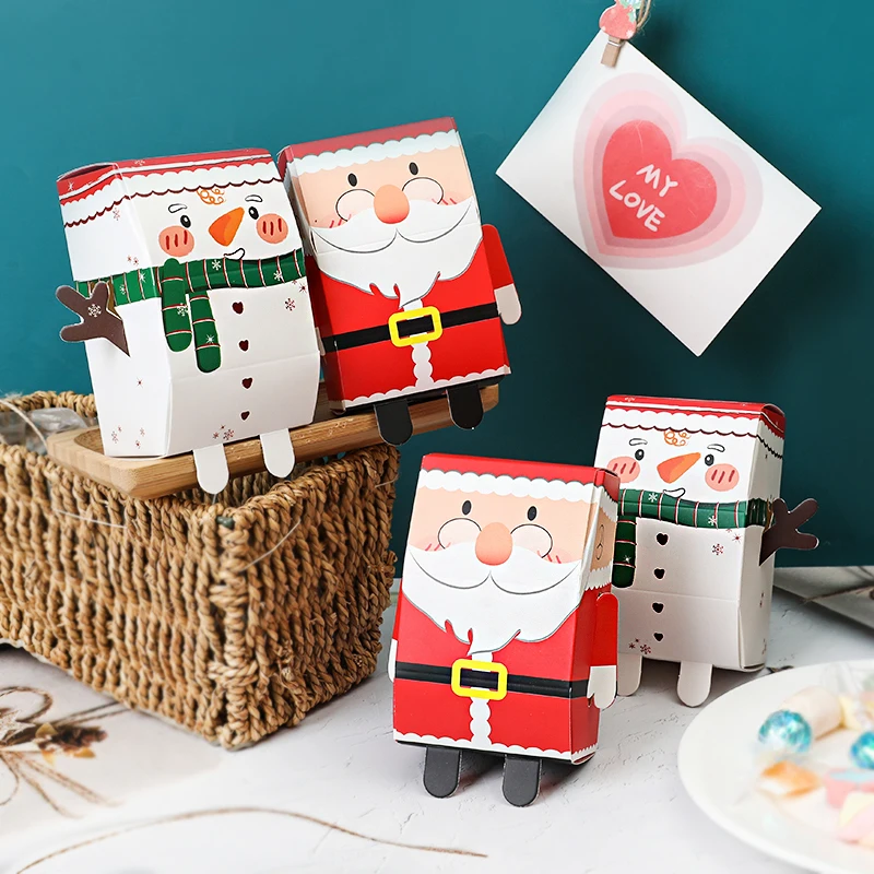 5 قطعة عيد الميلاد كرافت ورقة هدية صندوق الكرتون سانتا كلوز ثلج الكوكيز الحلوى صناديق التعبئة والتغليف عيد الميلاد نافيداد ديكور السنة الجديدة 2025