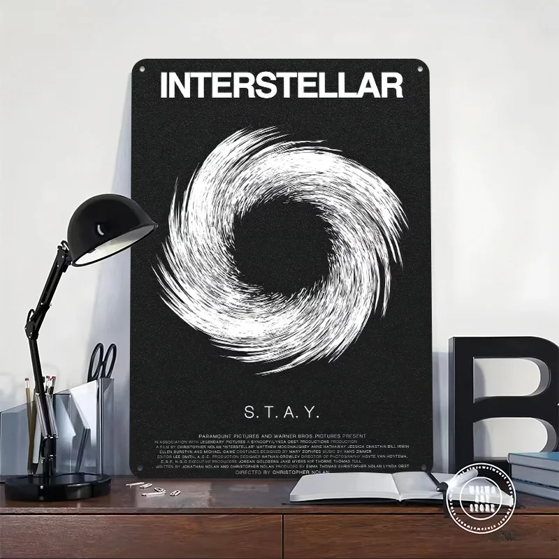 Interstellar Movie 3D Texture Metal Poster Customized Wall Art Tin Sign Gift for Mancave Vintage Decor Room Wand Deko Decoration
