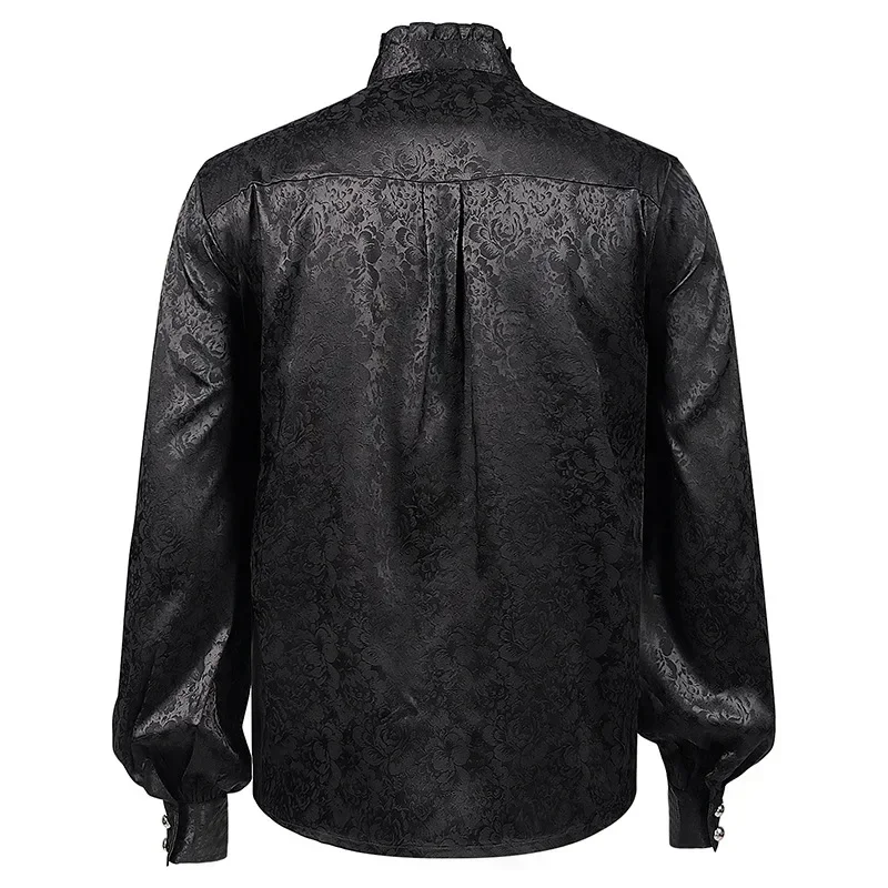 Mens Steampunk Vintage Shirt Medieval Victorian Renaissance Gothic Ruffled Shirt Drama Stage Men Long Sleeve Viking Costume Tops