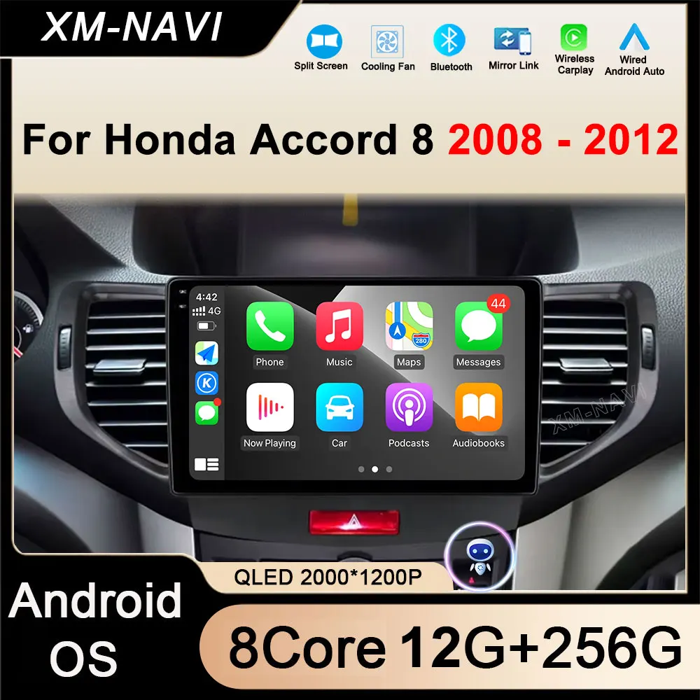 

Car Radio Wireless Carplay Android 14 For Honda Spirior Accord 8 Acura TSX 2008 2009 2010 2011 2012 Video Player GPS Navi 4G