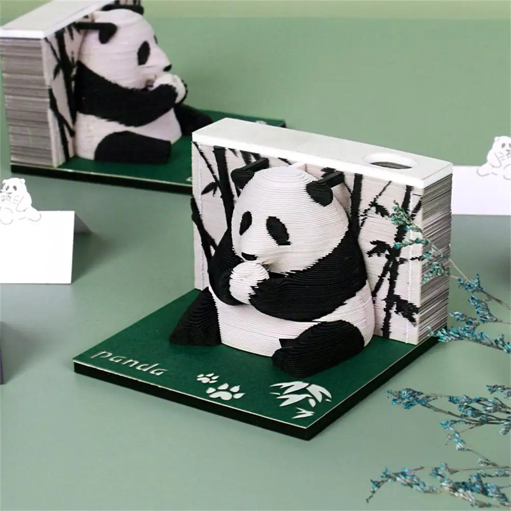 Imagem -03 - Calendário Panda 3d Estereoscópico Criativos Papel Rasgo Notas Adesivas Desktop Bloco de Notas Gravura Casa Presentes de Escritório cz 2025