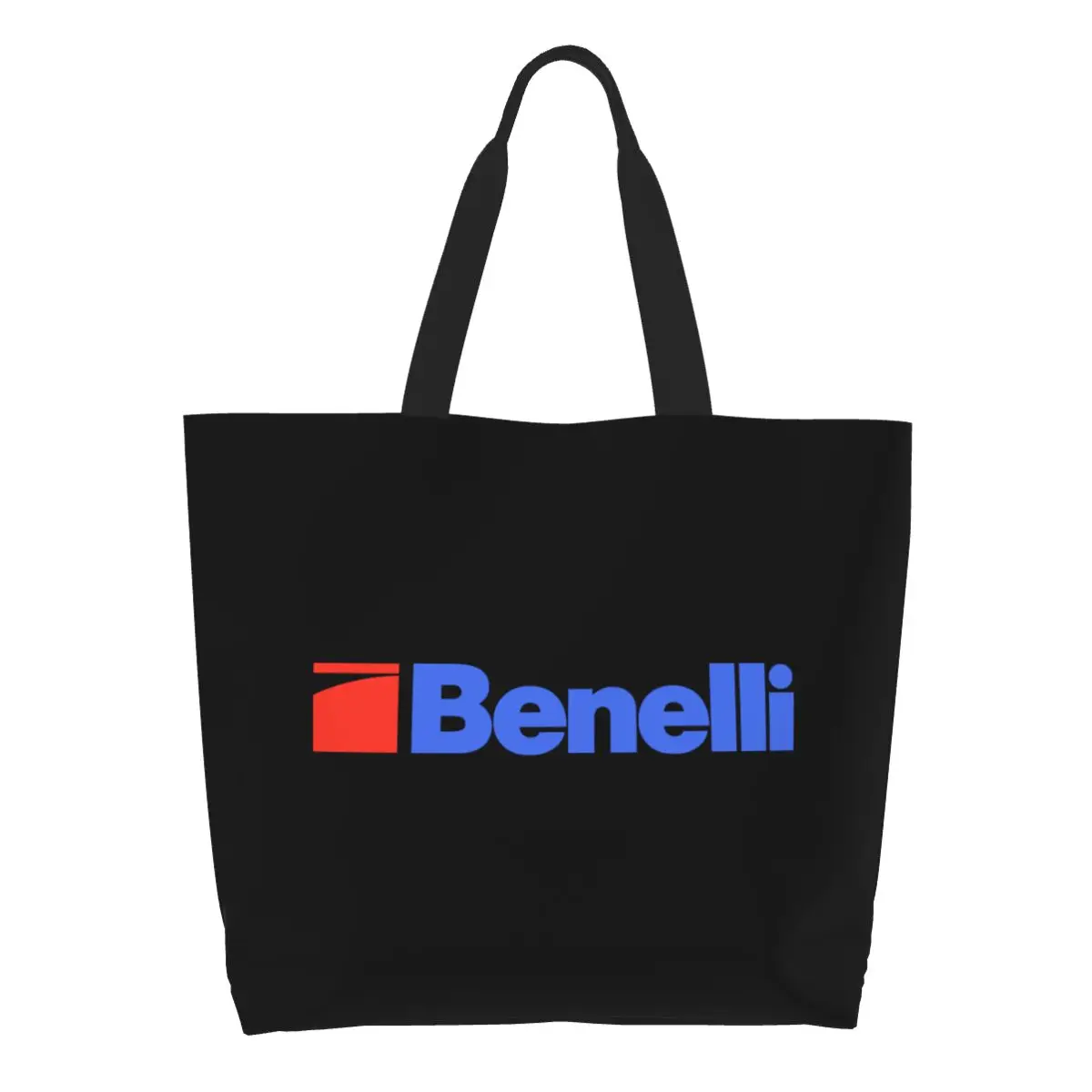 Blue Benelli Firearm Shooter Grocery Shopping Bags Printing Canvas Shopper Tote Shoulder Bags Big Capacity Portable Handbag