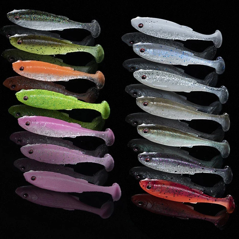 Señuelos de Pesca de silicona, cebo suave de 6,3 cm, 7,1 cm, 7,8 cm, Jigging, Wobblers, Swimbaits artificiales para aparejos de carpa de lubina