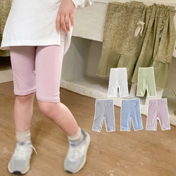 Summer Girls Casual Solid Color Short Children Modal Cotton Leggings Girl Skinny Safety Pants For Kids Clothing 3-9 Year