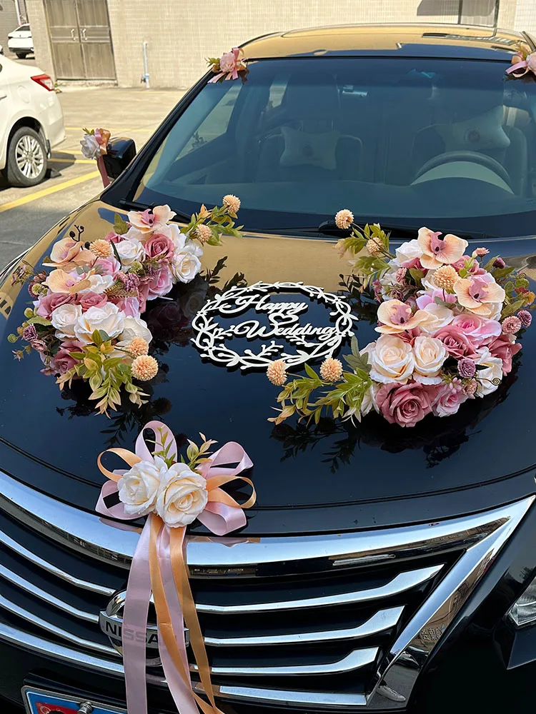 

Cappuccino color simulation flower host wedding car decoration