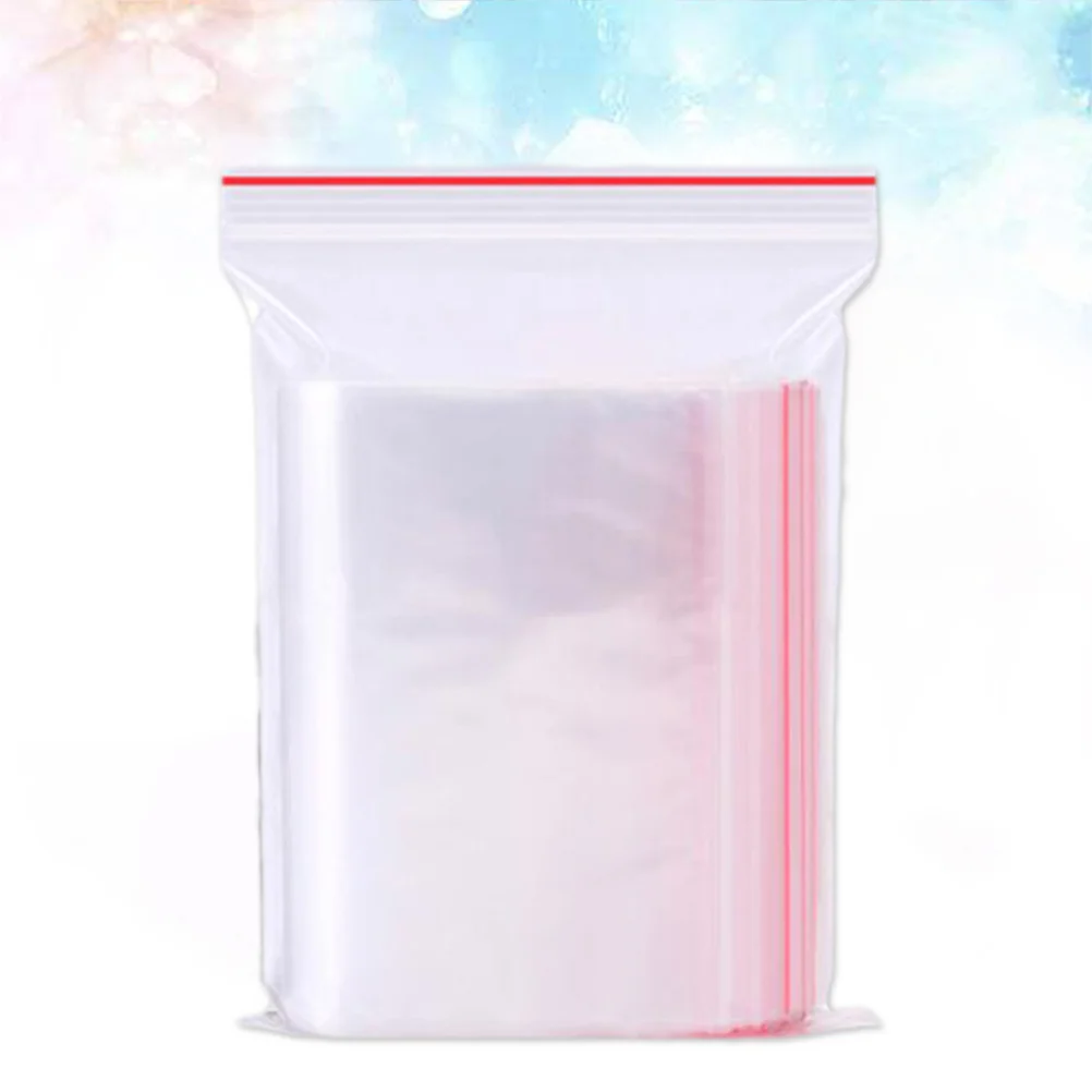 100 Pcs Shopping Bags Sealed Tote Clear Reclosable Storage Zipper Sealing