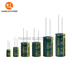 10V 16V 25V 35V 63V 100V 250V 450V High Frequency Low ESR Aluminum Capacitor 10UF 47UF 68UF 100UF 330UF 820UF 1800UF 4700UF